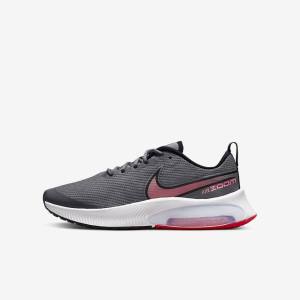 Kids' Nike Air Zoom Arcadia Older Running Shoes Grey / Black / Red | NK087JPX