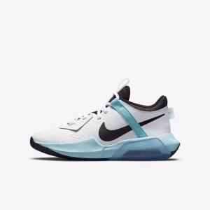 Kids' Nike Air Zoom Crossover Older Basketball Shoes White / Black | NK718UHT