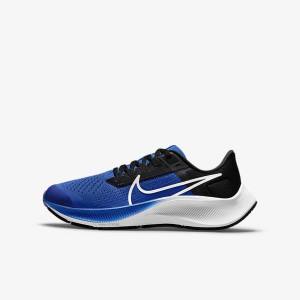 Kids' Nike Air Zoom Pegasus 38 Older Road Running Shoes Royal / Black / White | NK907KJR