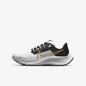 Kids' Nike Air Zoom Pegasus 38 Older Road Running Shoes Light Grey / Metal Gold | NK910IOP