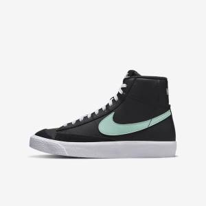 Kids' Nike Blazer Mid 77 Older Trainers Black / White / Mint | NK150TLN