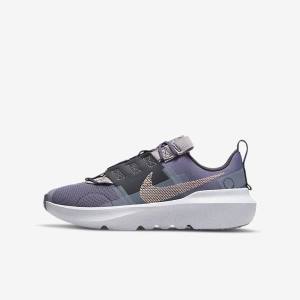 Kids' Nike Crater Impact Older Trainers Purple / Grey / Metal Red Brown | NK723AHE