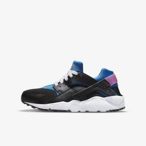 Kids' Nike Huarache Run Older Trainers Black / Light Blue / Pink / Mint | NK214KHO