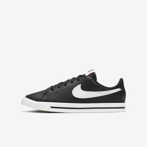 Kids' Nike NikeCourt Legacy Older Trainers Black / Light Brown / White | NK549UTD