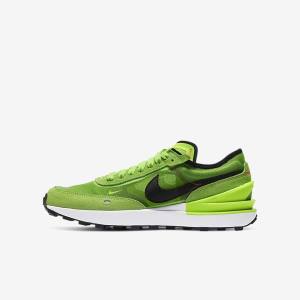 Kids' Nike Waffle One Older Trainers Green / Red / Black | NK261ORF