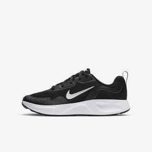 Kids' Nike WearAllDay Older Trainers Black / White | NK716BWH