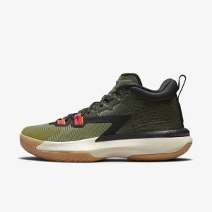 Kids' Nike Zion 1 Older Trainers Dark Grey Green / Black | NK896ZFK