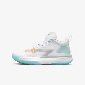 Kids' Nike Zion 1 Older Trainers White / Orange / Turquoise / Black | NK259ILA