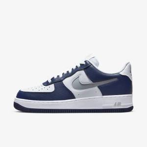 Men's Nike Air Force 1 07 LV8 Trainers Navy / White / Grey | NK209CIL