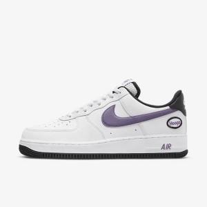 Men's Nike Air Force 1 07 LV8 Trainers White / Black / White / Purple | NK908HWG