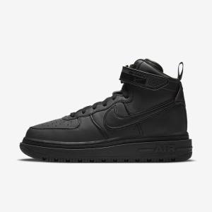 Men's Nike Air Force 1 Boot Trainers Black / Dark Grey / White | NK845KLH