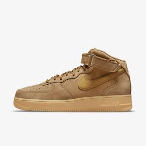 Men's Nike Air Force 1 Mid 07 Trainers Light Brown / Black | NK235MDI