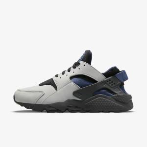 Men's Nike Air Huarache LE Trainers Grey / Black / Navy | NK170LXJ