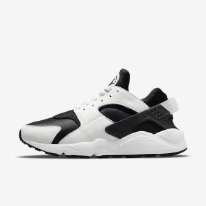 Men's Nike Air Huarache Trainers Black / White | NK062VSO