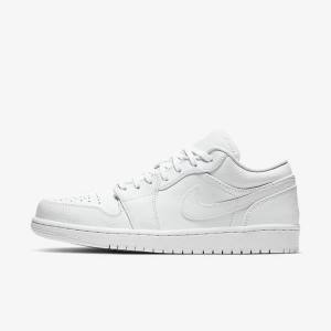 Men's Nike Air Jordan 1 Low Jordan Shoes White | NK214LXO