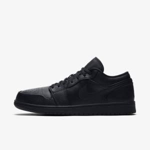 Men's Nike Air Jordan 1 Low Jordan Shoes Black | NK786WUJ