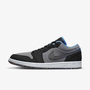 Men's Nike Air Jordan 1 Low SE Trainers Grey / Black / Blue | NK274TQV