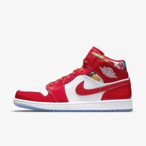 Men's Nike Air Jordan 1 Mid SE Jordan Shoes Red / Navy / White | NK145AXU