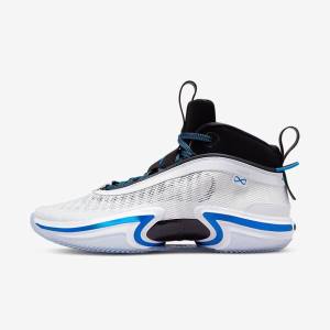 Men's Nike Air Jordan XXXVI Jordan Shoes White / Black / Blue | NK012WCK