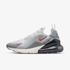 Men's Nike Air Max 270 Trainers Grey / Orange | NK452PZT