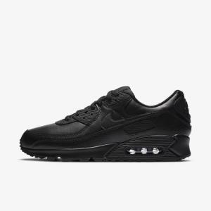 Men's Nike Air Max 90 LTR Trainers Black | NK695MHW