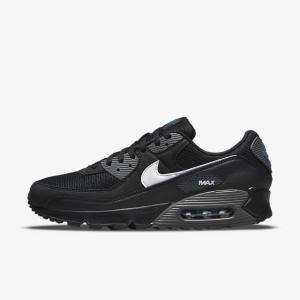 Men's Nike Air Max 90 Trainers Black / Grey / White | NK679HZF