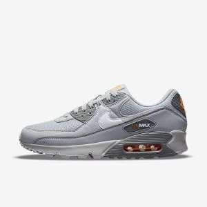 Men's Nike Air Max 90 Trainers Grey / White | NK278FML