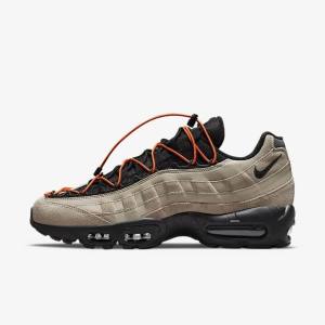 Men's Nike Air Max 95 Trainers Khaki / Orange / Black | NK153RBM