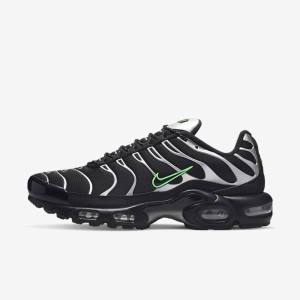 Men's Nike Air Max Plus Trainers Black / Green / Metal Silver / Black | NK065EXA