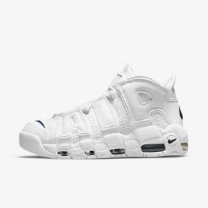 Men's Nike Air More Uptempo 96 Trainers White / Navy | NK641GTX