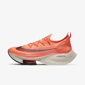 Men's Nike Air Zoom Alphafly NEXT% Flyknit Road Racing Running Shoes Purple / Red / Black / Black | NK380PSN