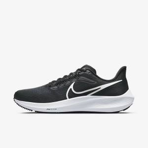 Men's Nike Air Zoom Pegasus 39 Road Running Shoes Black / Dark Grey / White | NK165BXY