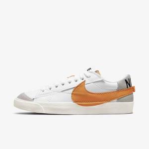 Men's Nike Blazer Low 77 Jumbo Trainers White / Grey / Orange | NK658JTV