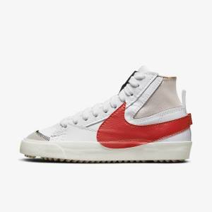 Men's Nike Blazer Mid 77 Jumbo Trainers White / Red | NK708NIH