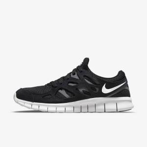 Men's Nike Free Run 2 Trainers Black / Dark Grey / White | NK391PWN