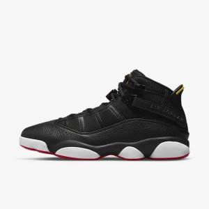 Men's Nike Jordan 6 Rings Trainers Black / White / Yellow / Red | NK051UHQ