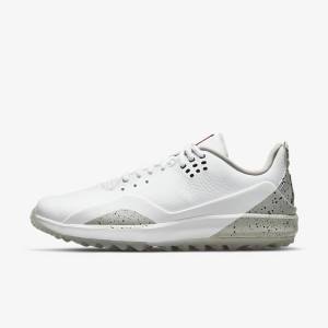 Men's Nike Jordan ADG 3 Golf Shoes White / Grey / Black | NK703QJO