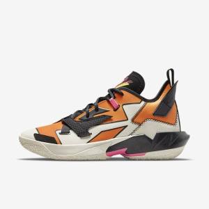 Men's Nike Jordan Why Not Zer0.4 Jordan Shoes White / Orange / Black | NK832TUE