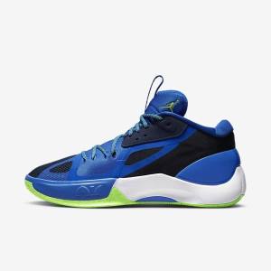 Men's Nike Jordan Zoom Separate Basketball Shoes Navy / Blue / White / Green | NK107KNE