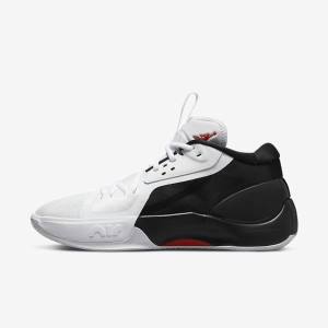 Men's Nike Jordan Zoom Separate Jordan Shoes Black / White / Red | NK035VQD