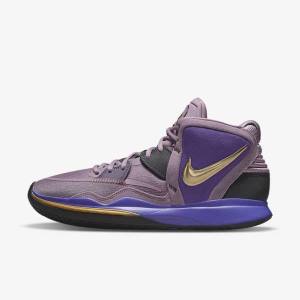 Men's Nike Kyrie Infinity Basketball Shoes Purple / Metal Gold | NK249WXN