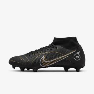 Men's Nike Mercurial Superfly 8 Academy MG Multi-Grounds Football Shoes Black / Metal Silver / Grey / Metal Gold | NK975QSB