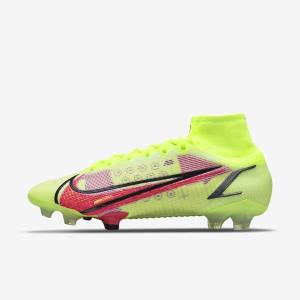 Men's Nike Mercurial Superfly 8 Elite FG Firm-Grounds Football Shoes Black / Light Red | NK916XFJ