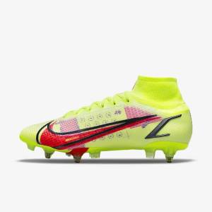 Men's Nike Mercurial Superfly 8 Elite SG-Pro AC Soft-Ground Football Shoes Black / Light Red | NK251ASZ