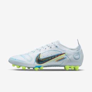 Men's Nike Mercurial Vapor 14 Elite AG Artificial-Grounds Football Shoes Grey / Light Blue / Orange / Blue | NK283WRO