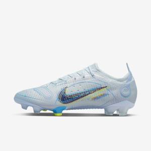 Men's Nike Mercurial Vapor 14 Elite FG Firm-Grounds Football Shoes Grey / Light Blue / Blue | NK093GYN