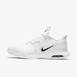 Men's Nike NikeCourt Air Max Volley Hard Court Tennis Shoes White / Black | NK169BUF