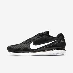 Men's Nike NikeCourt Air Zoom Vapor Pro Hard-Court Tennis Shoes Black / White | NK375FSI