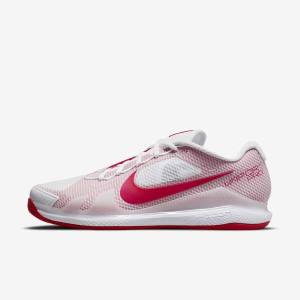 Men's Nike NikeCourt Air Zoom Vapor Pro Clay Court Tennis Shoes White / Red | NK978ANQ