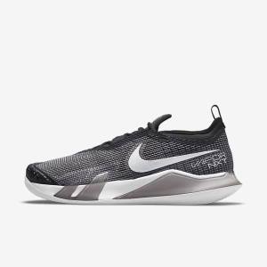 Men's Nike NikeCourt React Vapor NXT Clay Court Tennis Shoes Black / White | NK197ZVU